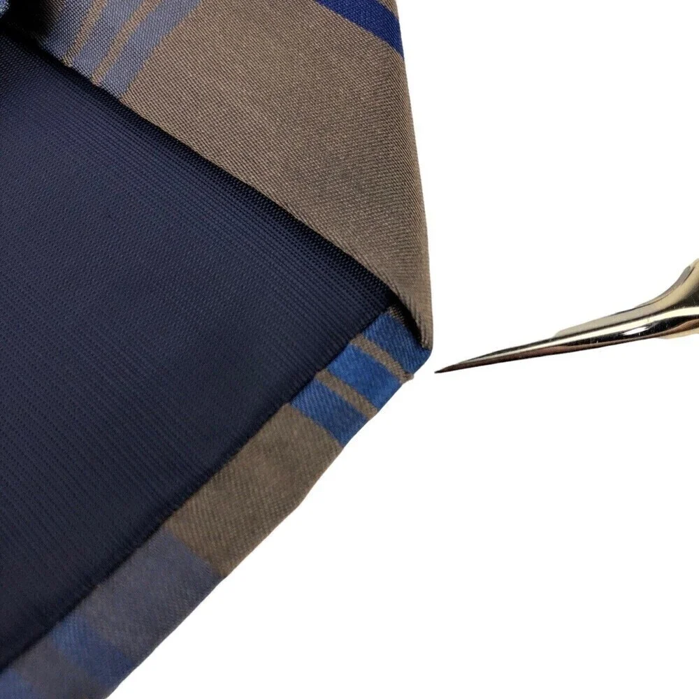 Joseph Abboud Silk Tie Mens Plaid Blue Brown 100% Silk Necktie *READ*